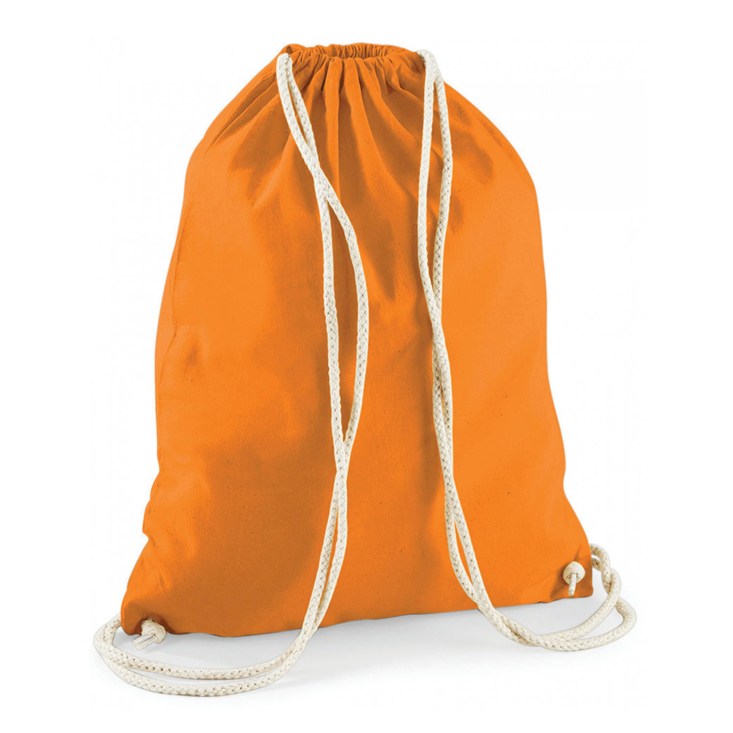 Bellatio Design Sport Gymtas Met Rijgkoord 46 X 37 Cm Van Katoen - Gymtasje - Zwemtasje - Oranje