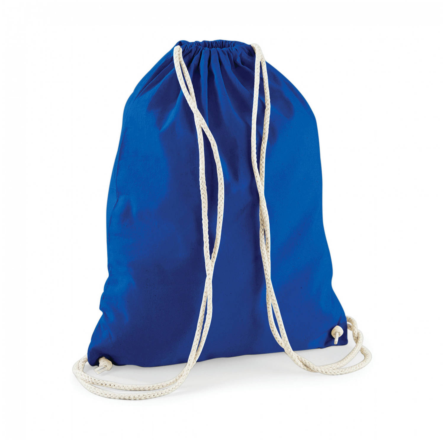 Bellatio Design Sport Gymtas Kobalt Met Rijgkoord 46 X 37 Cm Van Katoen - Gymtasje - Zwemtasje - Blauw