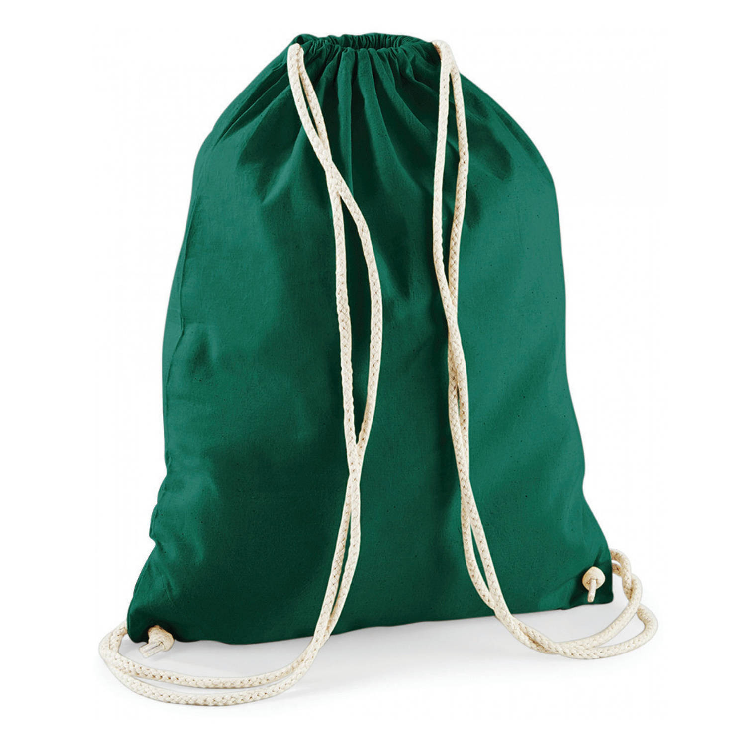 Bellatio Design Sport Gymtas Donker Met Rijgkoord 46 X 37 Cm Van Katoen - Gymtasje - Zwemtasje - Groen