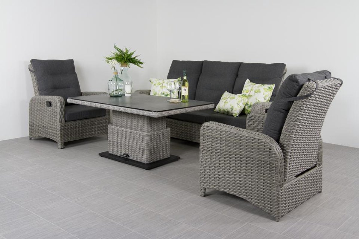 Vdg Verstelbare Loungeset Hollywood - White Grey - Grijs