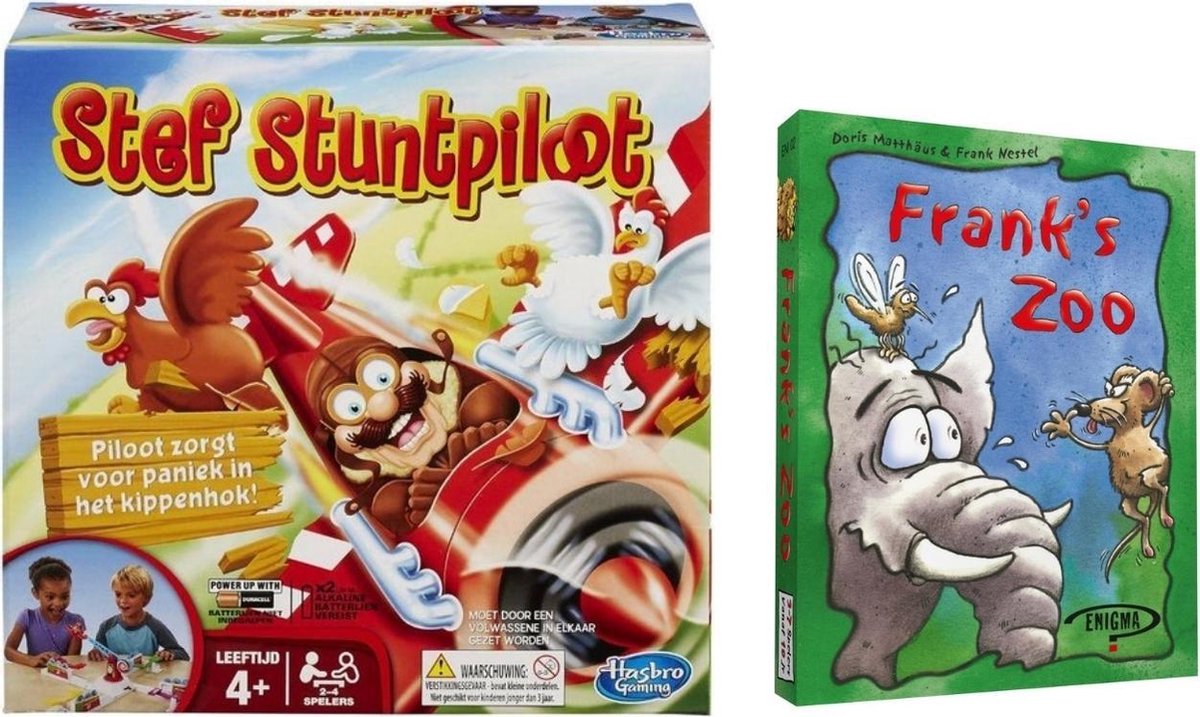 Spellenset - Bordspel - Stef Stuntpiloot & Frank's Zoo