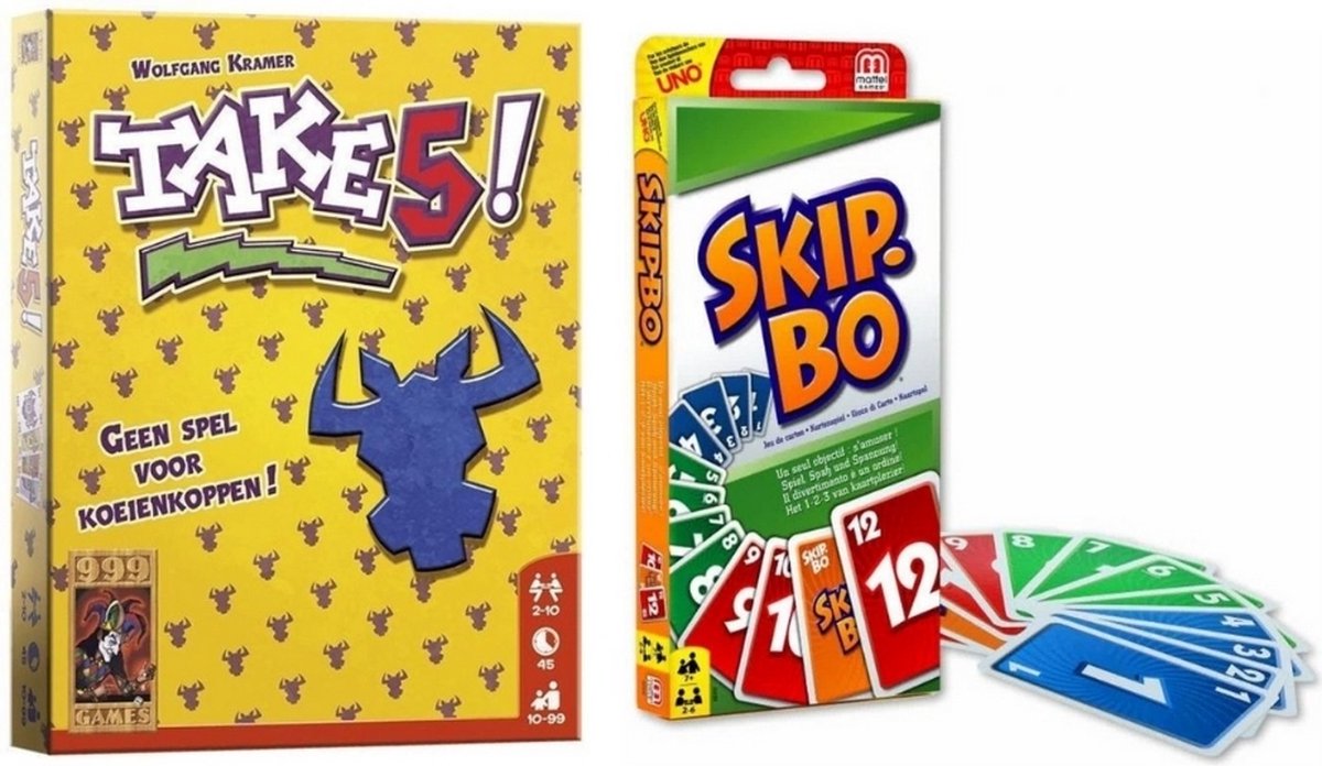 999Games Spellenbundel - Kaartspellen - 2 Stuks - Take 5! & Skip-bo
