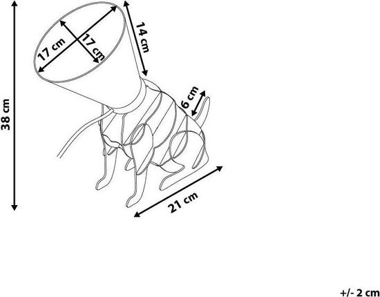Beliani Isna Tafellamp Multiplex 21 X 21 Cm - Bruin