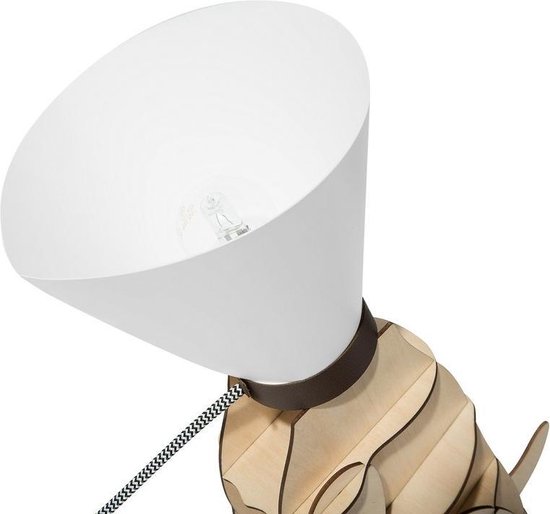 Beliani Isna Tafellamp Multiplex 21 X 21 Cm - Bruin