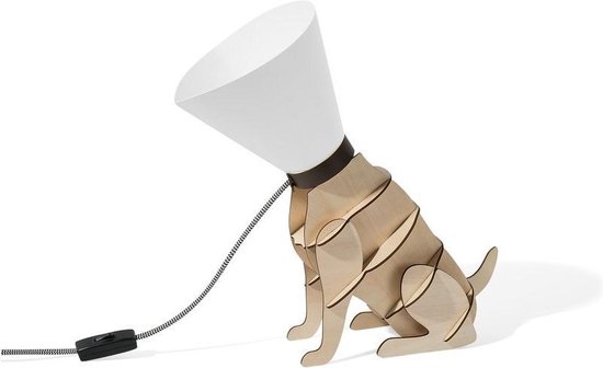 Beliani Isna Tafellamp Multiplex 21 X 21 Cm - Bruin