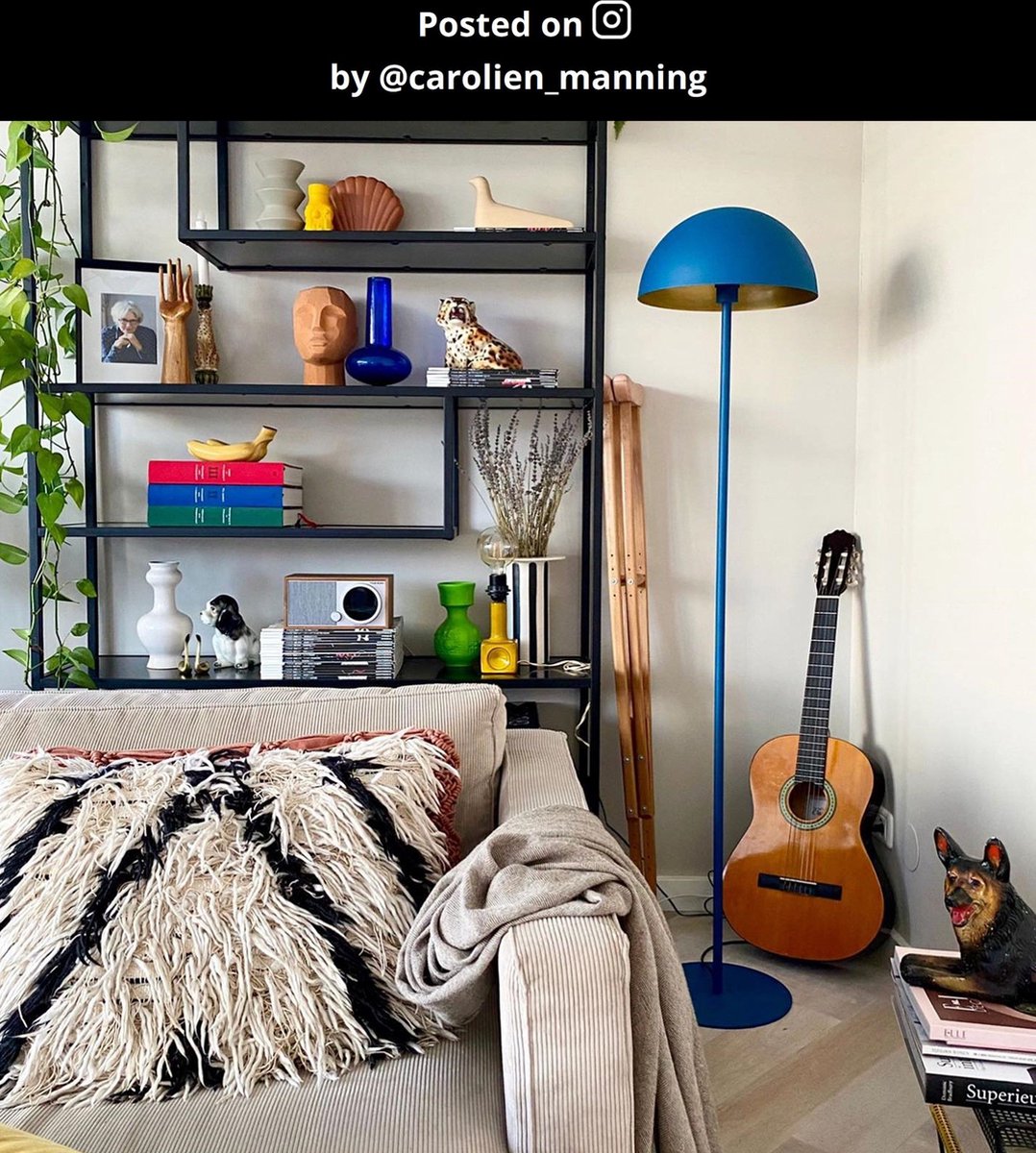 Siemon Vloerlamp--ø35-1xe27-40w-staal - Blauw