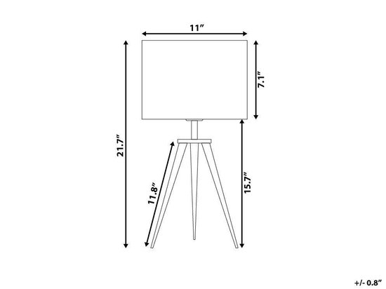 Beliani Stiletto Tafellamp Wit Polyester 28x28x55 - Zwart
