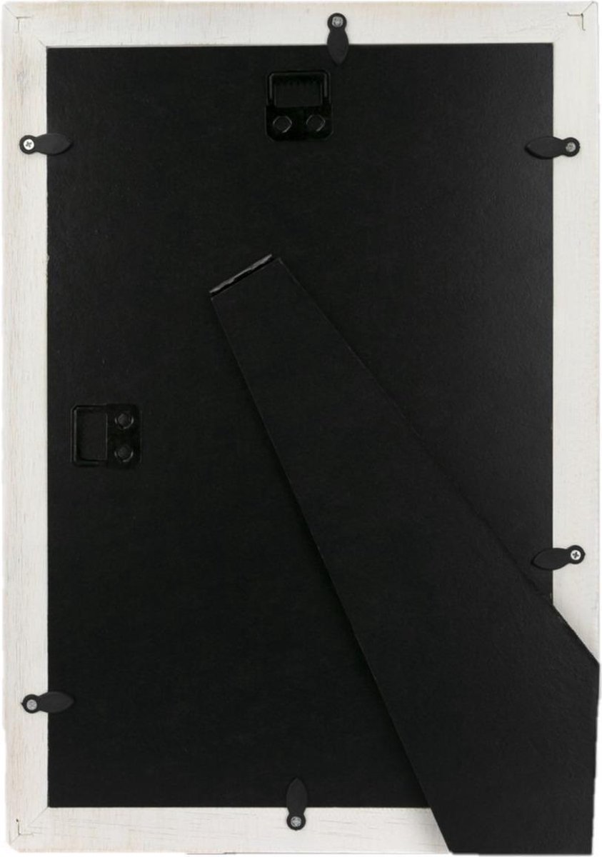 2x Stuks Houten Fotolijst Vintage Geschikt Voor Een Foto Van 13 X 18 Cm - Fotolijsten - Wit