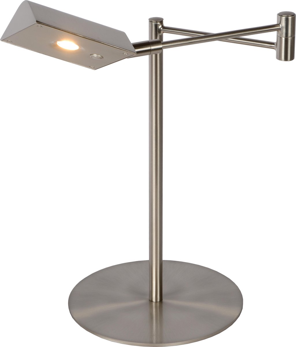 Lucide Nuvola Bureaulamp-mat Ch.-ø20-led Dimb.-9w-3000k - Silver