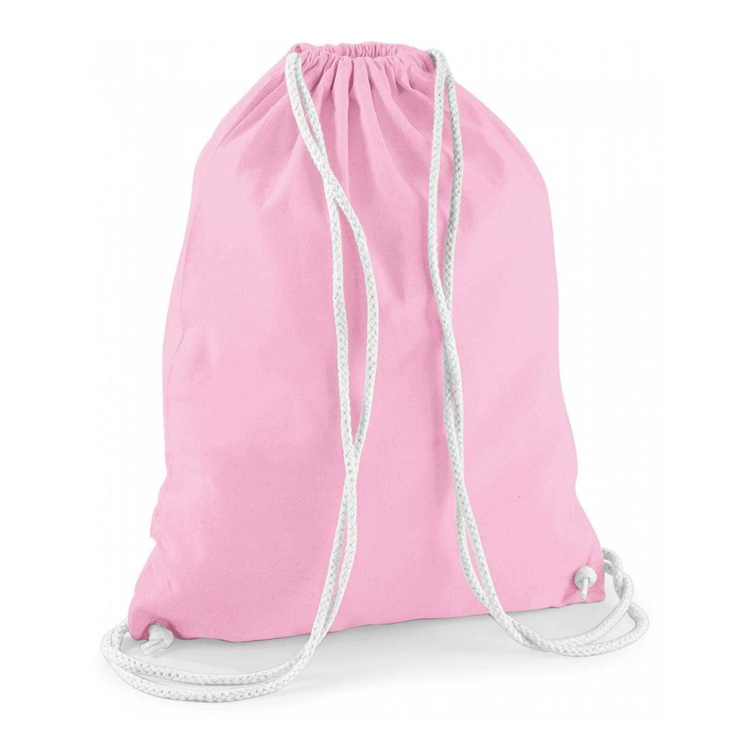 Bellatio Design Sport Gymtas Licht Met Rijgkoord 46 X 37 Cm Van Katoen - Gymtasje - Zwemtasje - Roze