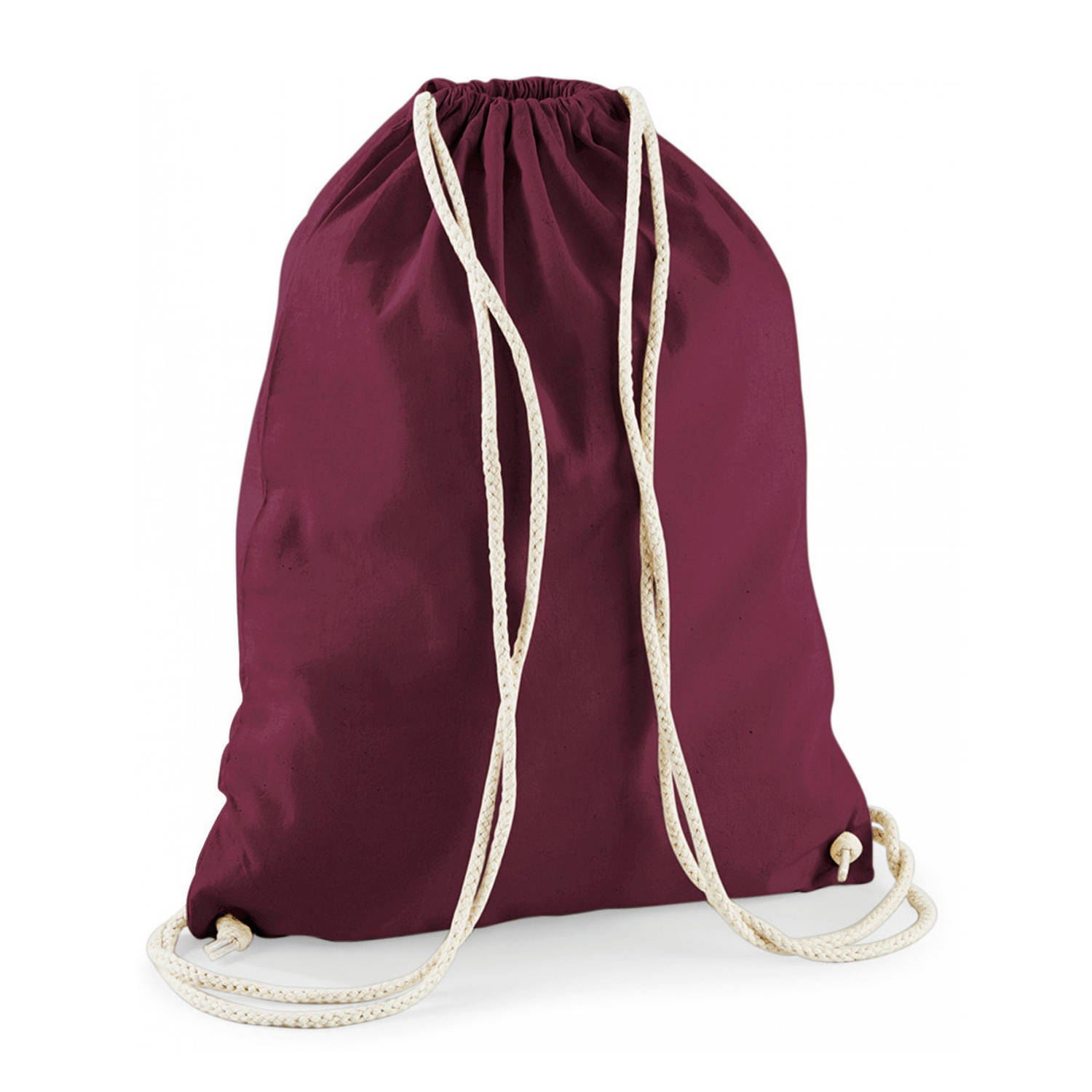 Bellatio Design Sport Gymtas Bordeaux Met Rijgkoord 46 X 37 Cm Van Katoen - Gymtasje - Zwemtasje - Rood