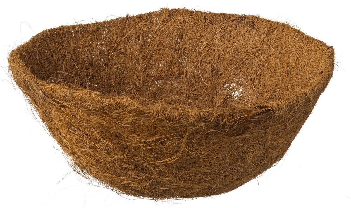 Bellatio Decorations Hanging Basket Met Muurhaak Sierkrul En Kokos Inlegvel - Metaal - Complete Hanging Basket Set - Plantenbakken - Groen