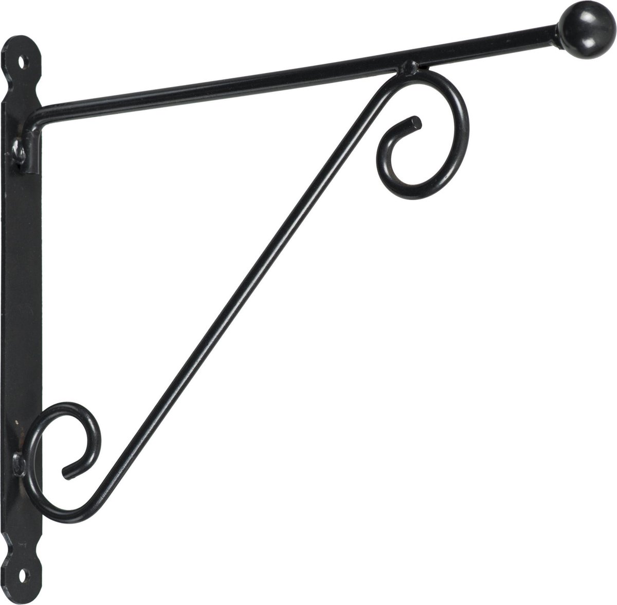 Bellatio Decorations Hanging Basket Met Muurhaak Sierkrul En Kokos Inlegvel - Metaal - Complete Hanging Basket Set - Plantenbakken - Groen