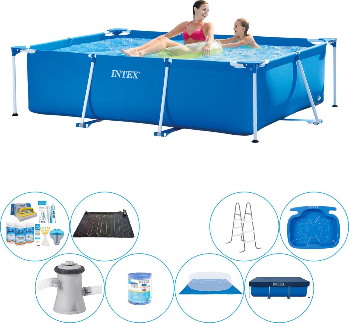 Intex Frame Pool Rechthoekig 220x150x60 Cm - Zwembad Super Deal - Blauw