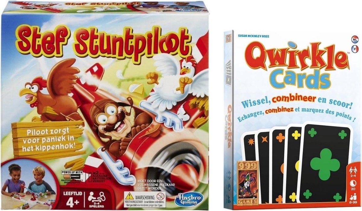 Spellenset - Bordspel - Stef Stuntpiloot & Qwirkle Cards