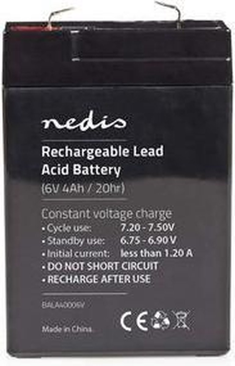 Nedis Oplaadbare Loodaccu 70 Mm - Zwart