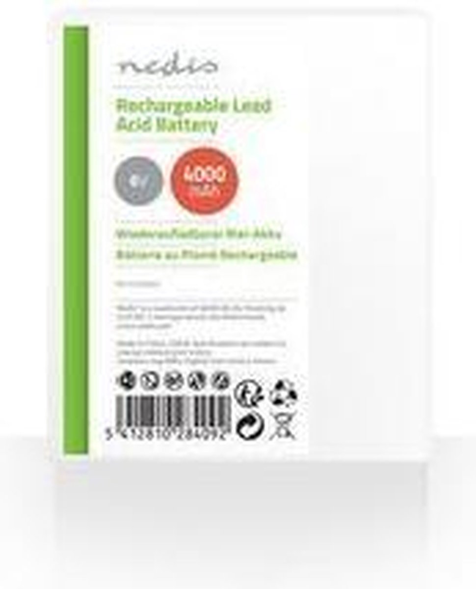 Nedis Oplaadbare Loodaccu 70 Mm - Zwart
