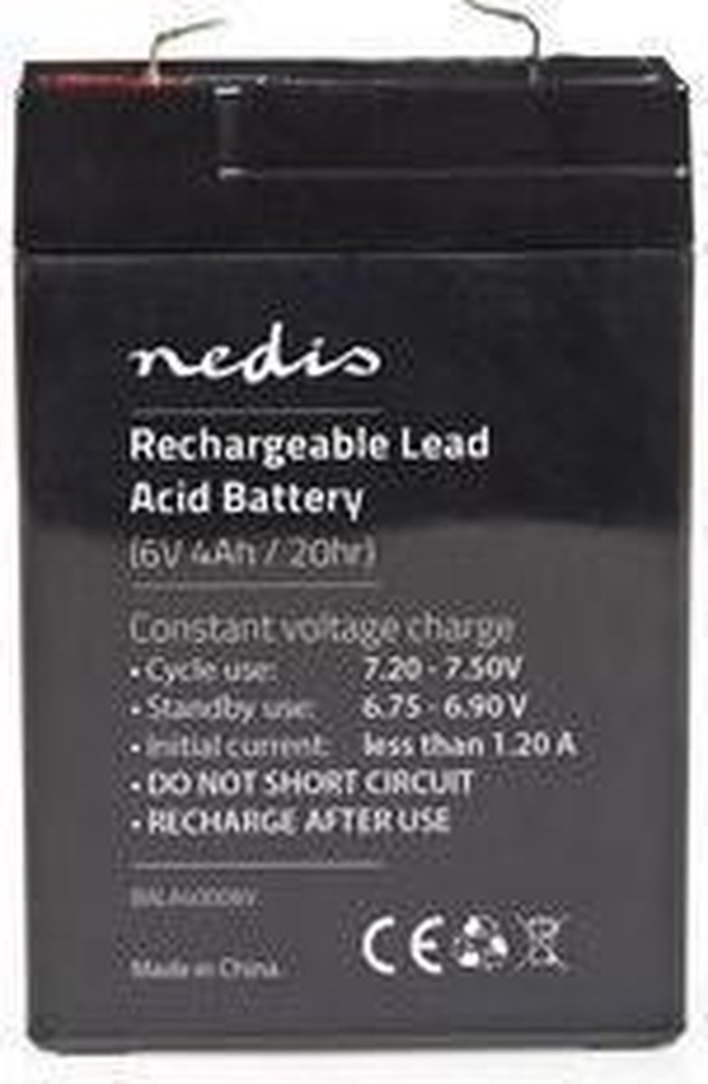 Nedis Oplaadbare Loodaccu 70 Mm - Zwart