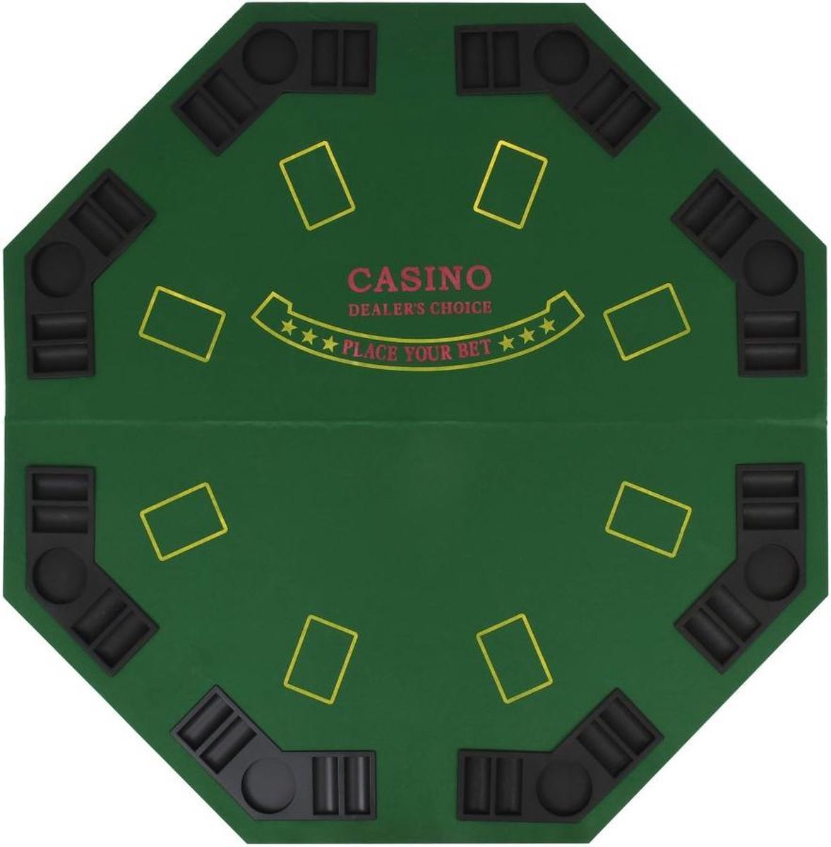 Vidaxl Poker Tafelblad Voor 8 Spelers 2-voudig Inklapbaar - Groen