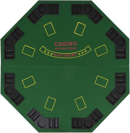 Vidaxl Poker Tafelblad Voor 8 Spelers 2-voudig Inklapbaar - Groen