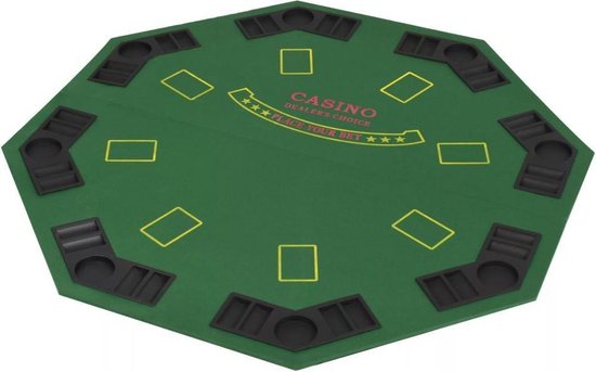 Vidaxl Poker Tafelblad Voor 8 Spelers 2-voudig Inklapbaar - Groen