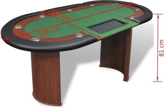 Vidaxl Pokertafel Voor 10 Personen Met Dealervak En Fichebak - Groen
