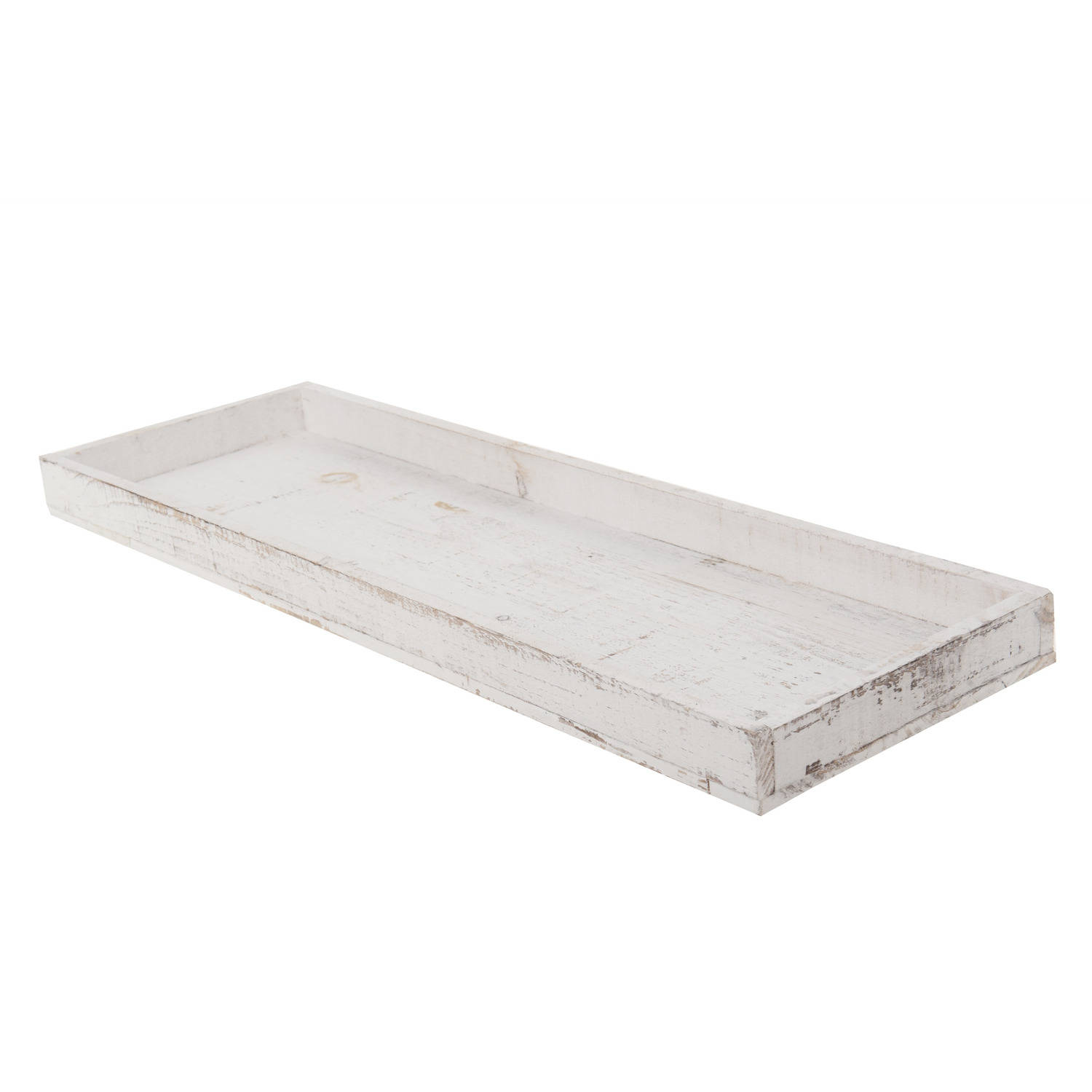 Houten White Wash Kaarsenplateau Onderzet Bord/kaarsonderzetter 60 X 20 Cm - Kaarsenplateaus