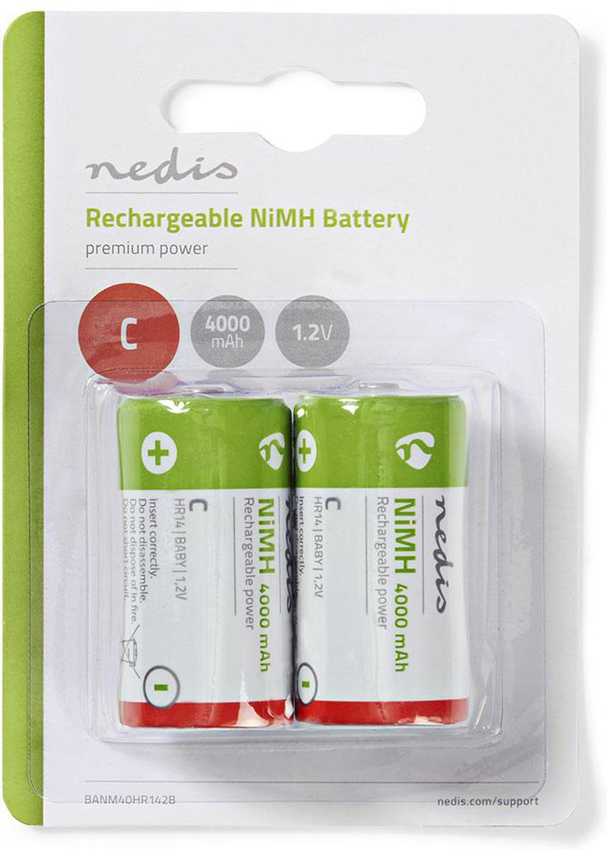 Nedis Oplaadbare Nimh-batterij C - Banm40hr142b - - Rood