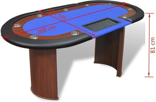 Vidaxl Pokertafel Voor 10 Personen Met Dealervak En Fichebak - Blauw