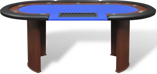 Vidaxl Pokertafel Voor 10 Personen Met Dealervak En Fichebak - Blauw
