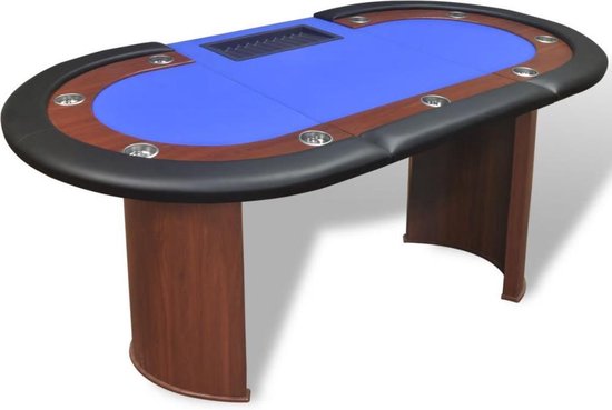 Vidaxl Pokertafel Voor 10 Personen Met Dealervak En Fichebak - Blauw
