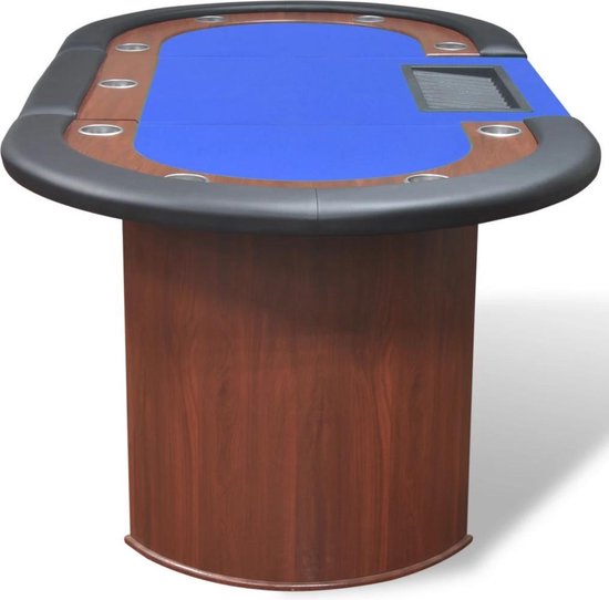 Vidaxl Pokertafel Voor 10 Personen Met Dealervak En Fichebak - Blauw