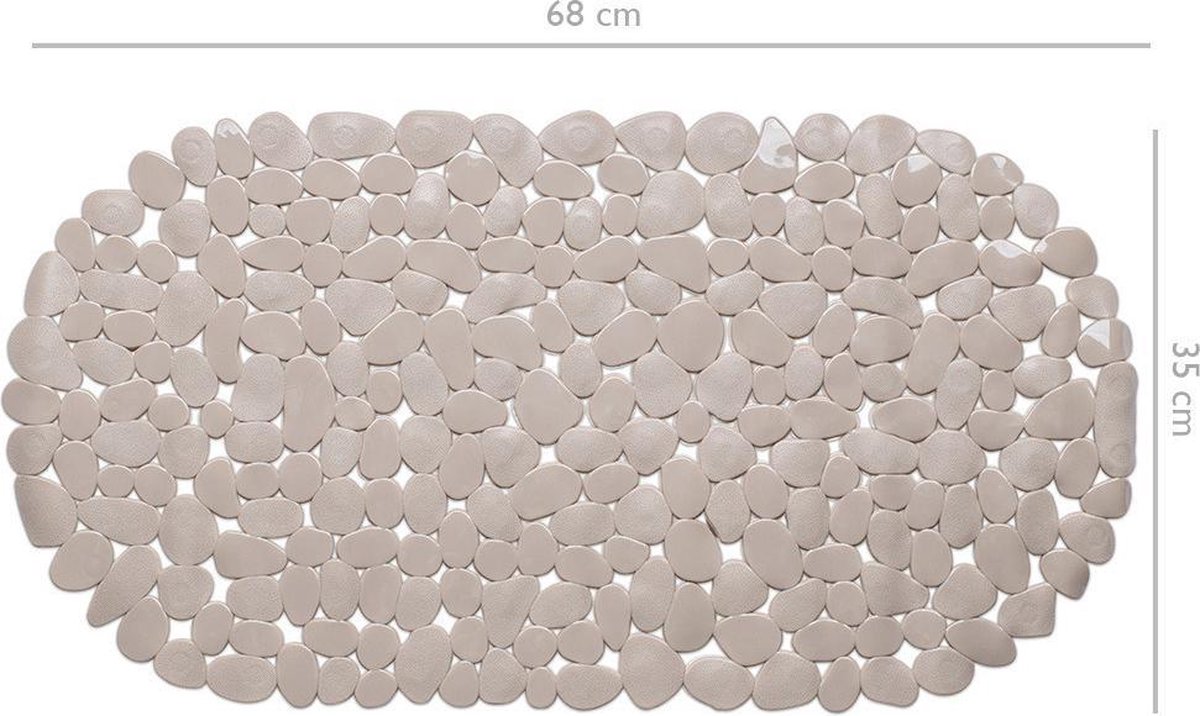 Taupe Anti-slip Badmat 68 X 35 Cm Ovaal - Badmatjes