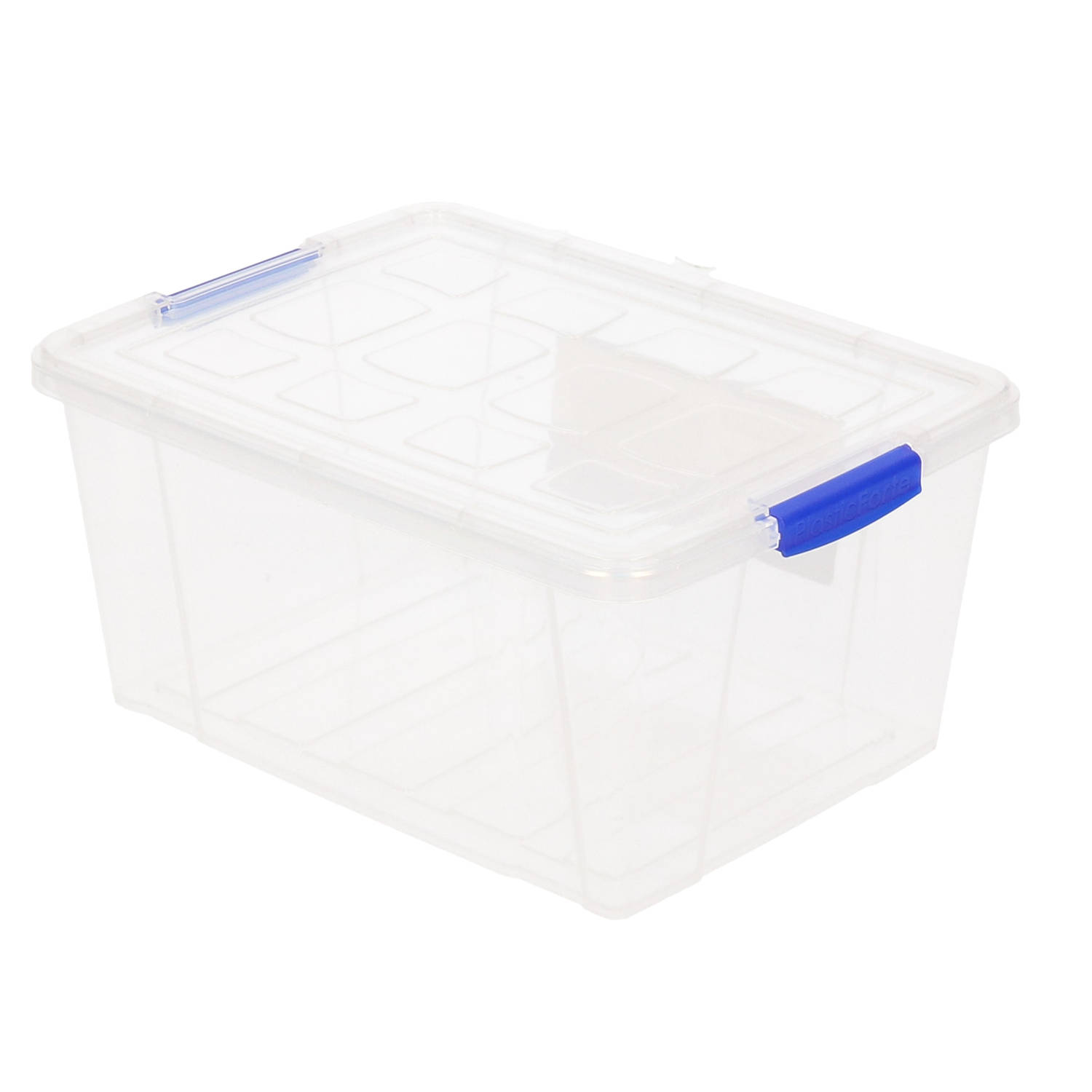 Forte Plastics 1x Opbergbakken/organizers Met Deksel 16 Liter 40 Cm Transparant - Opbergbox