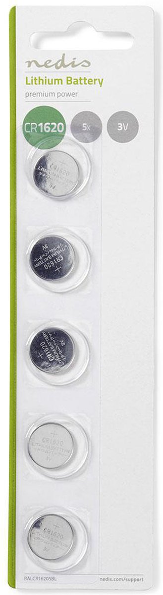 Nedis Lithium-knoopcelbatterij Cr1620 - Balcr16205bl - Zilver