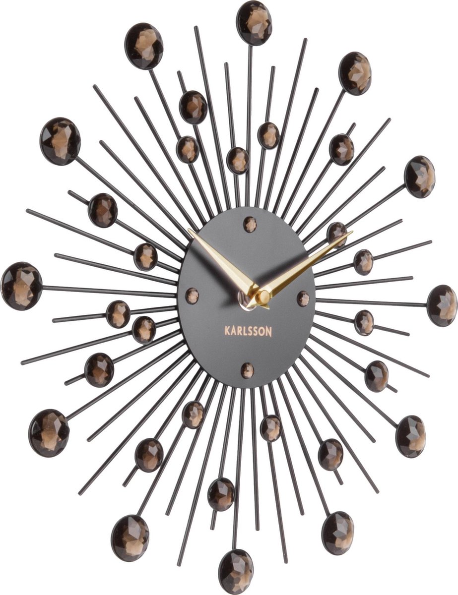 Karlsson Sunburst Designklok - Zwart