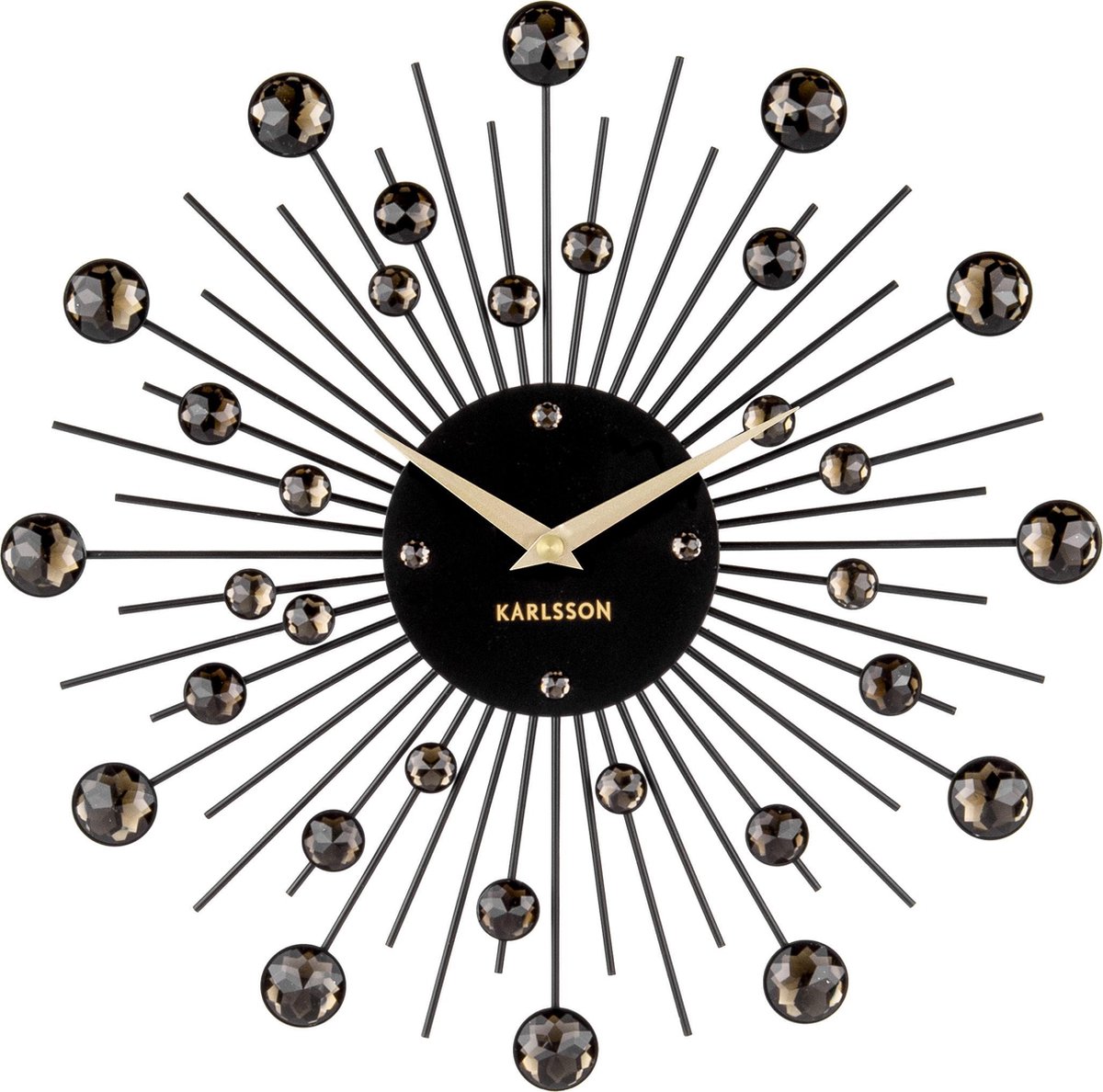 Karlsson Sunburst Designklok - Zwart