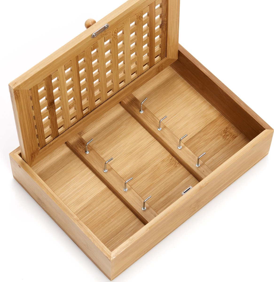 Sleutelkastje/rekje Met Raster Deurtje 27 Cm - Sleutelkastjes - Bruin