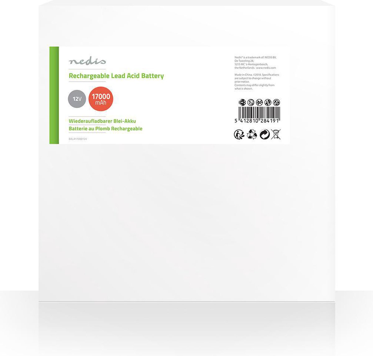 Nedis Oplaadbare Loodaccu 167 Mm - Zwart