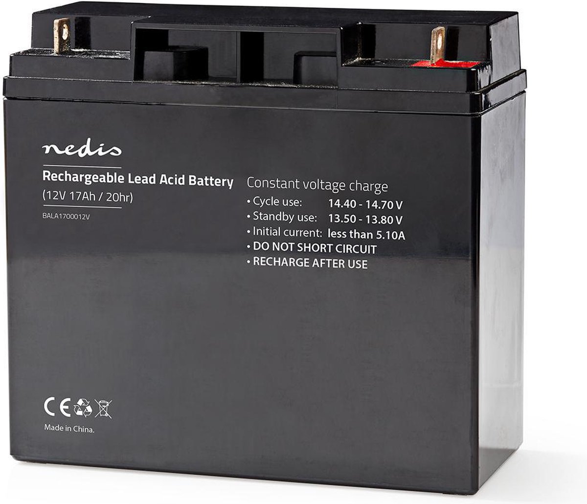 Nedis Oplaadbare Loodaccu 167 Mm - Zwart