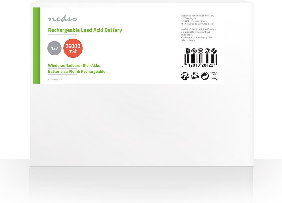 Nedis Oplaadbare Loodaccu 167 Mm - Zwart