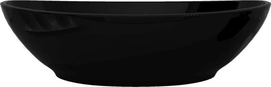 Vidaxl Luxe Wastafel Ovaal 40x33 Cm Keramiek - Zwart