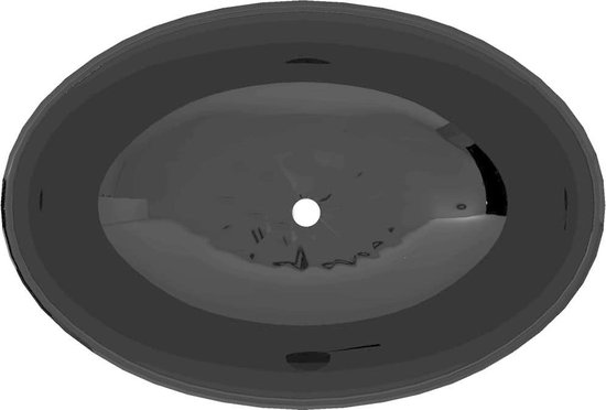 Vidaxl Luxe Wastafel Ovaal 40x33 Cm Keramiek - Zwart