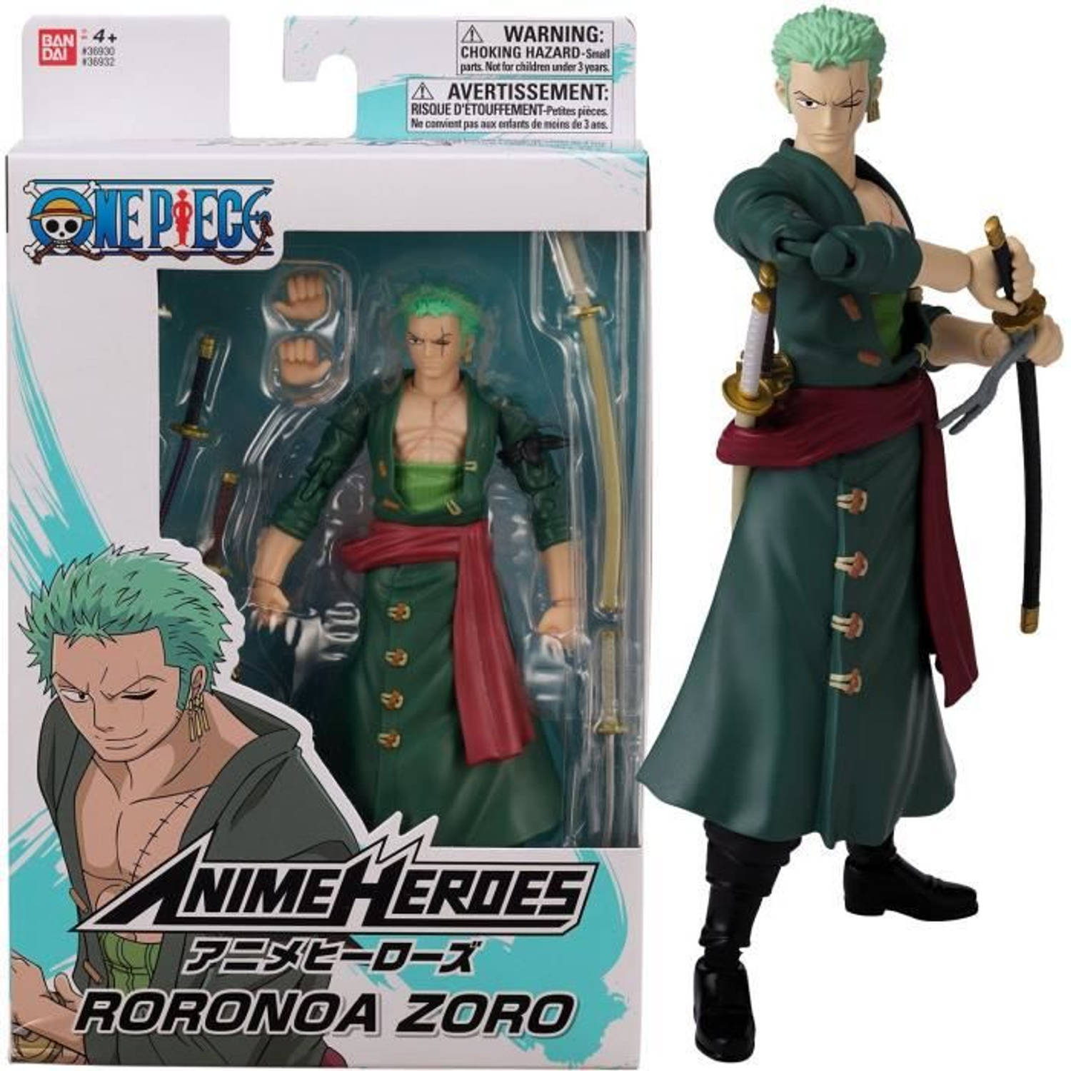 Bandai Anime Heroes - One Piece - Anime Heroes 17 Cm Figuur - Roronoa Zoro