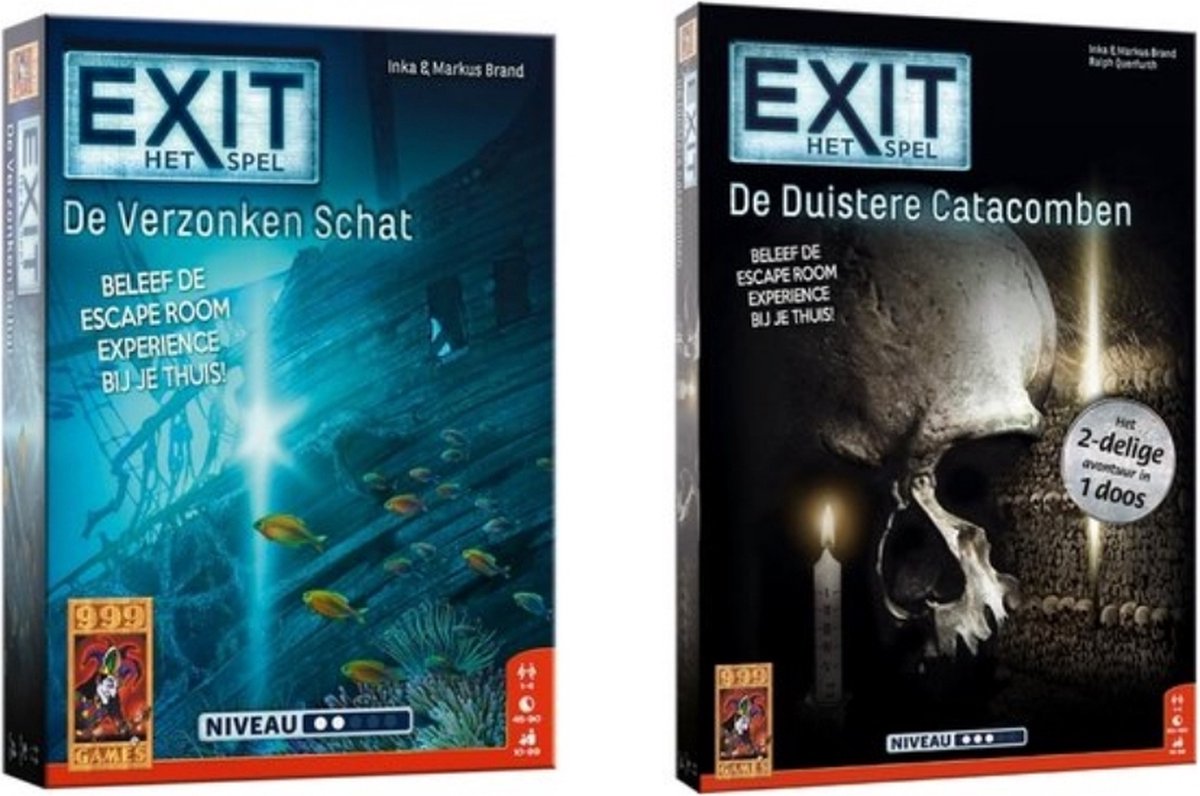 999Games Spellenbundel - 2 Stuks - Exit - De Verzonken Schat & De Duistere Catacomben