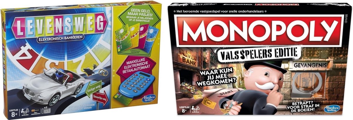 Spellenbundel - Bordspel - 2 Stuks - Levensweg & Monopoly Valsspelerseditie
