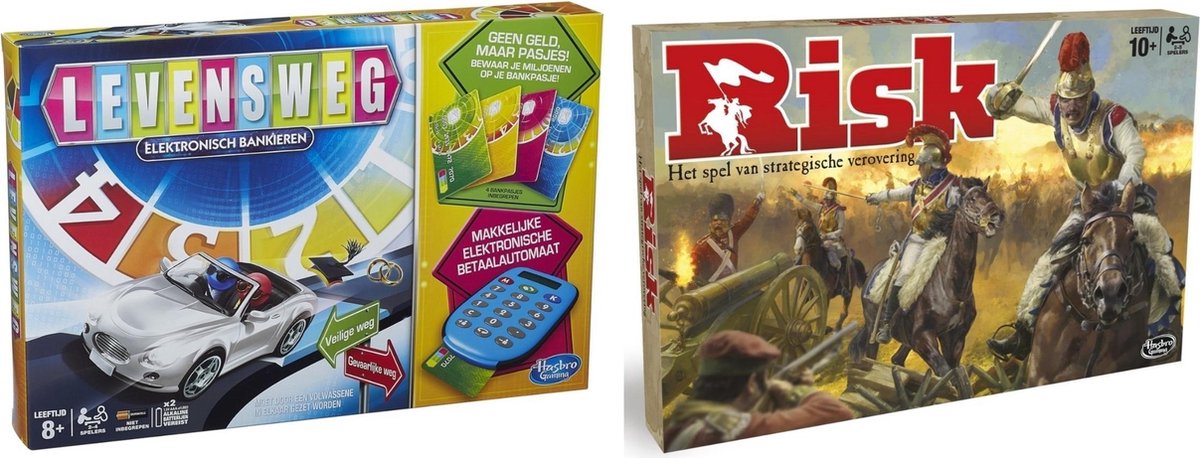 Spellenbundel - Bordspel - 2 Stuks - Levensweg & Hasbro Risk