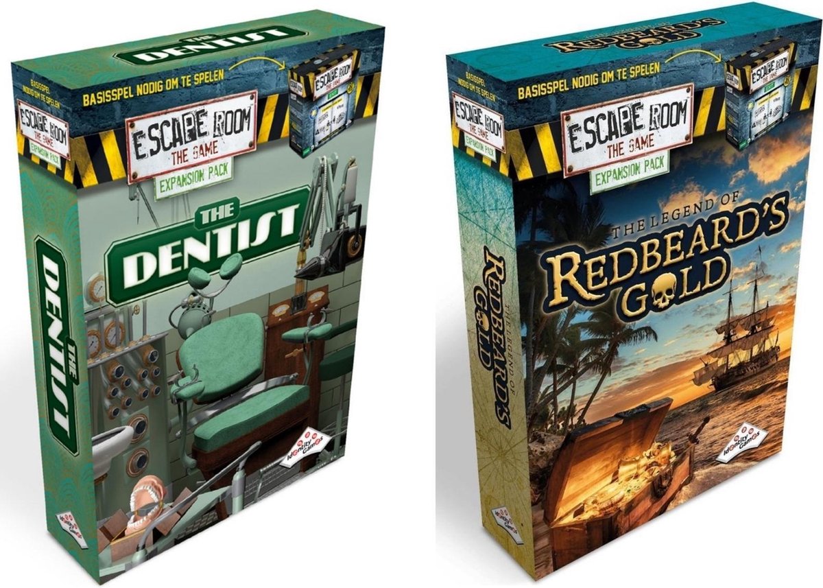 Identity Games Escape Room Uitbreidingsbundel - 2 Stuks - Uitbreiding The Dentist & Uitbreiding Redbeard's Gold