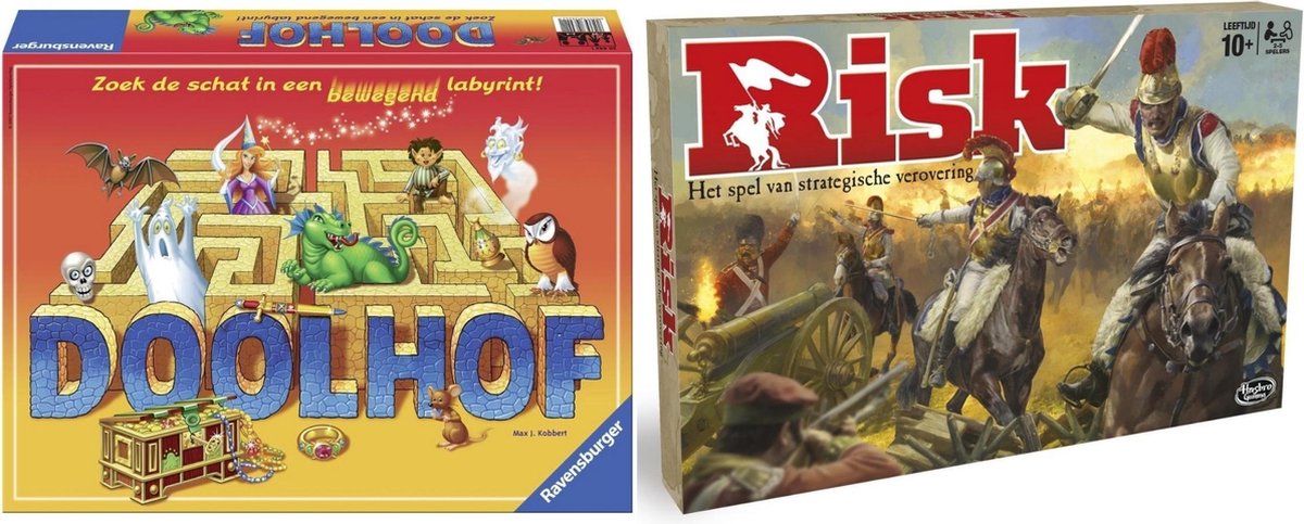 Spellenbundel - Bordspel - 2 Stuks - Ravensburger Doolhof & Hasbro Risk