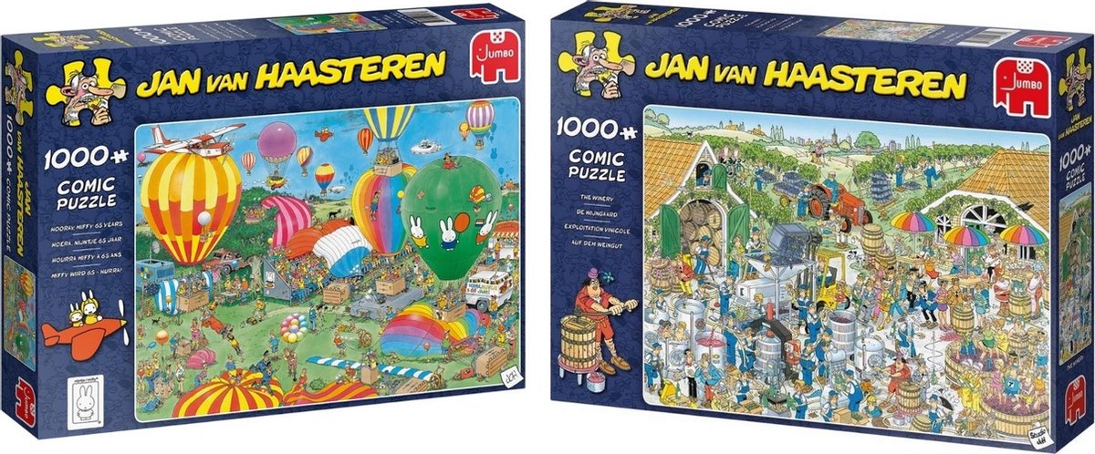 Jan Van Haasteren - 2 Stuks - Nijntje 1000 Stukjes & De Wijnmakerij 1000 Stukjes